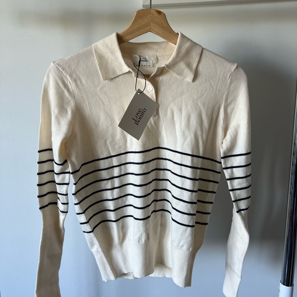 Classic Cream and Black Striped Sweater